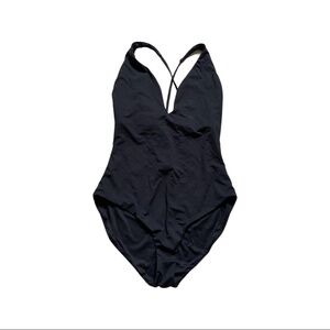 Andie Long Torso/Tall Swimsuit Black Halter One Piece "BALI" Size L